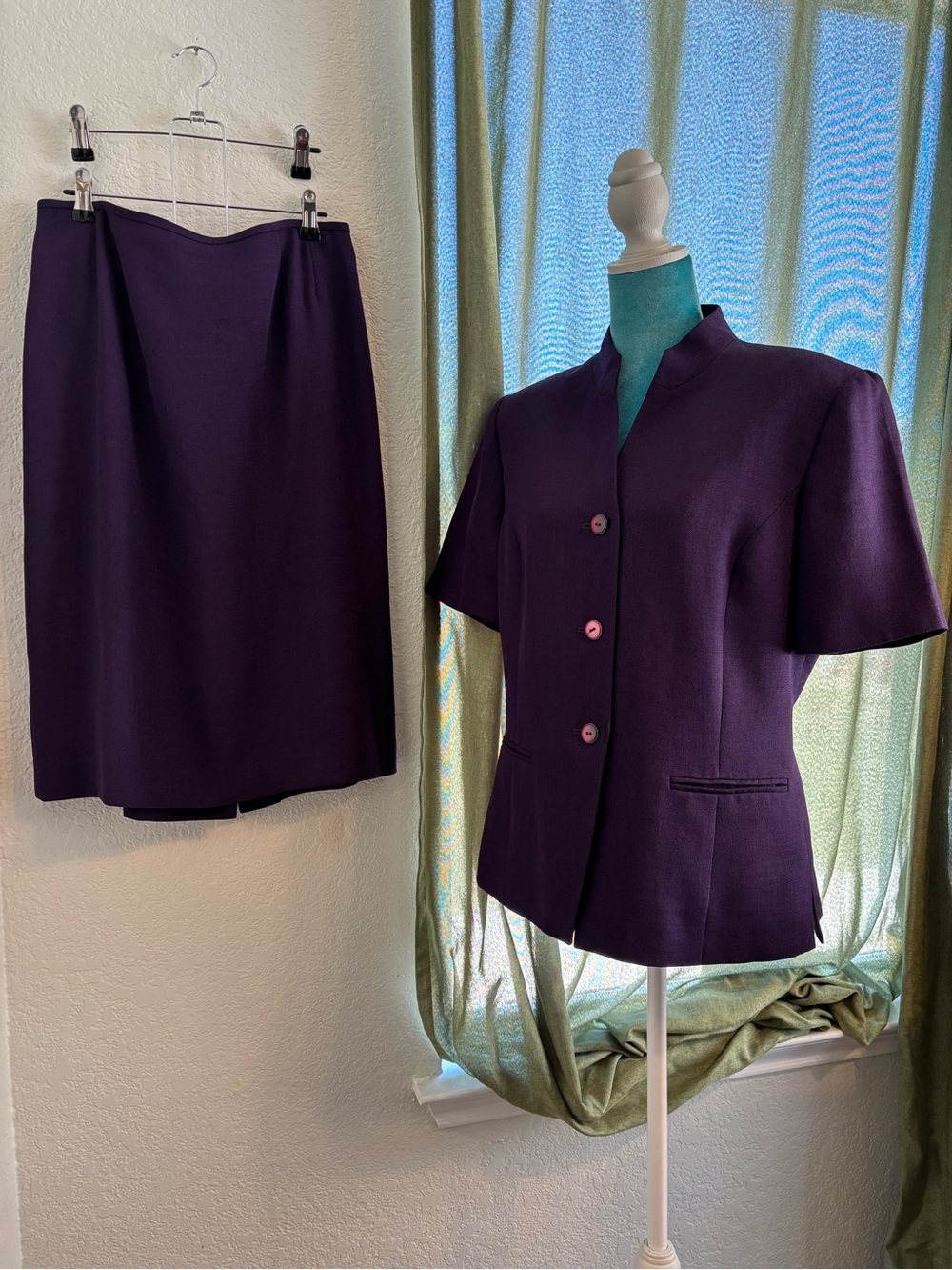 Kasper Deep Purple Two-Piece Skirt Suit